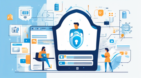 Create a detailed DALL-E image that depicts key elements of an online business privacy policy. The image should include a website interface with the following components highlighted: a secure lock icon indicating data protection, a checkbox for user consent, a document symbol representing comprehensive terms and conditions, a transparency icon showing information disclosure, a user profile with data access rights, a shield symbolizing security measures, and a timeline icon for data retention. The overall aesthetic should be professional and reassuring, reflecting the importance of trust and security in online transactions.