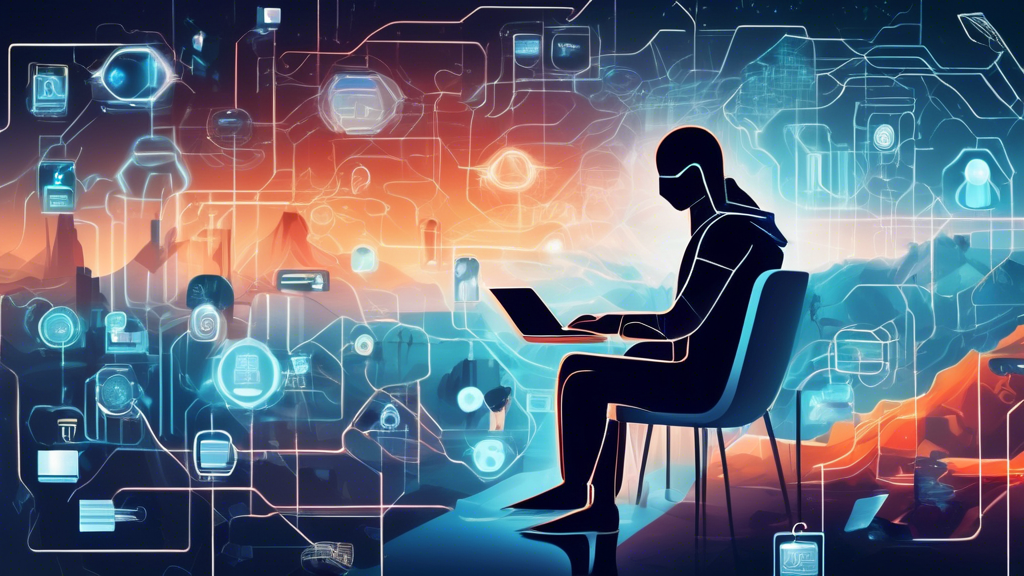 Create an image that visually represents the concept of online privacy protection for consumers. The scene should depict a futuristic, digital landscape with abstract representations of personal data shielded by advanced security technologies, such as digital locks, encrypted codes, and shielded firewalls. Include human figures interacting confidently with their devices, symbolizing trust and empowerment. The atmosphere should convey a sense of safety, security, and innovation.